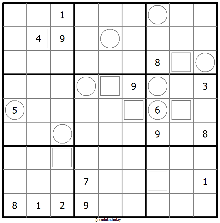 Sudoku vecinal ejemplo de puzzle