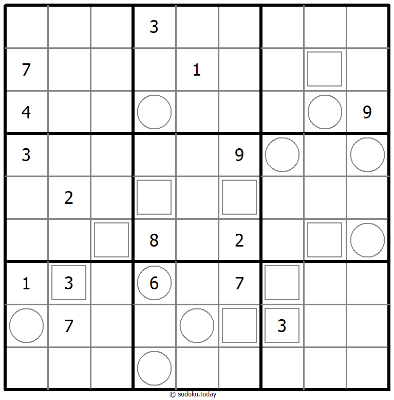 Sudoku vecinal ejemplo de puzzle