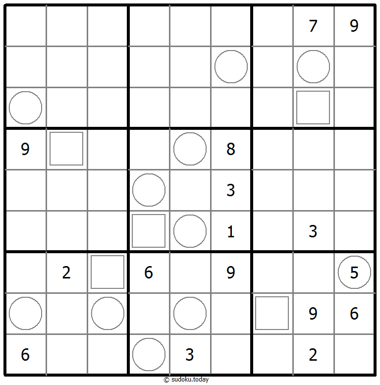 Sudoku vecinal ejemplo de puzzle