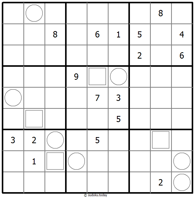Sudoku vecinal ejemplo de puzzle