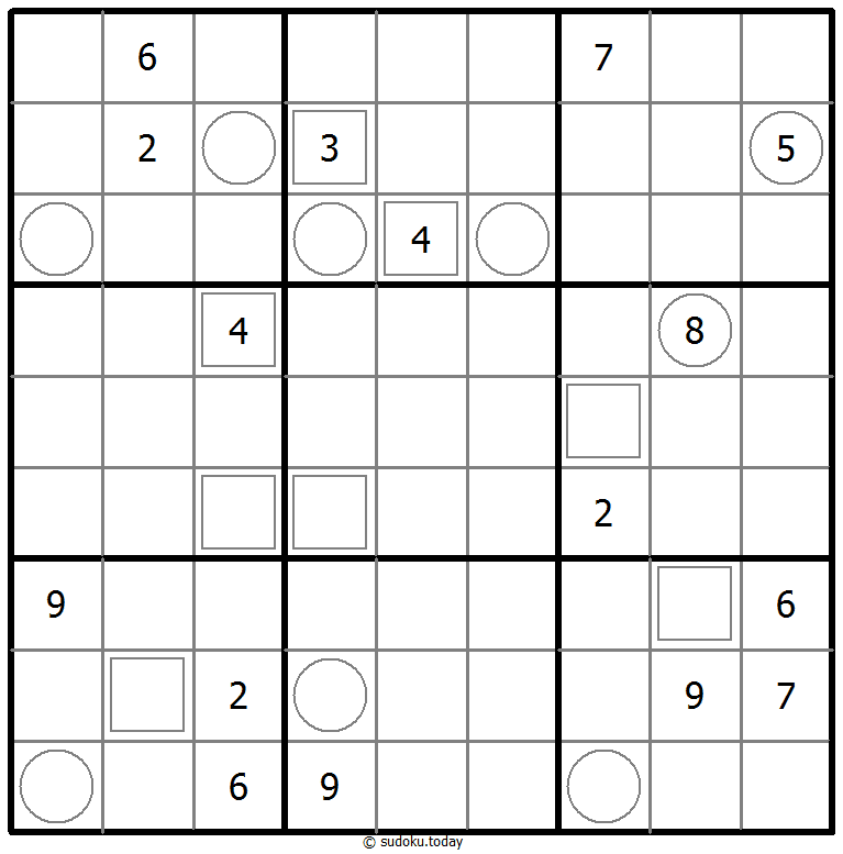 Sudoku vecinal ejemplo de puzzle