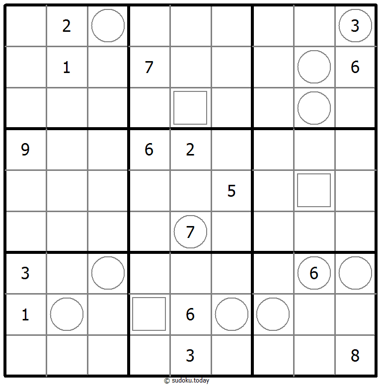 Sudoku vecinal ejemplo de puzzle