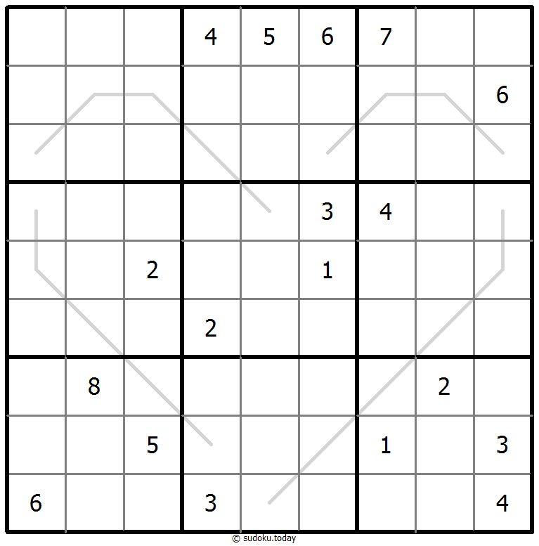 Sudoku de líneas par/impar ejemplo de puzzle