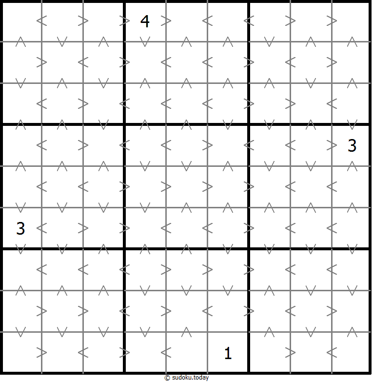 Greater Than Sudoku Dia 09 de diciembre de 2025
