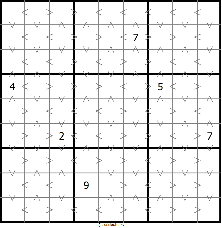 Greater Than Sudoku Dia 01 de noviembre de 2025