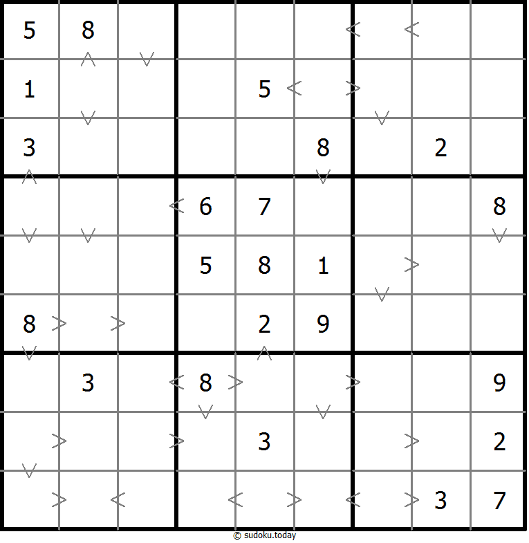 Greater Than Sudoku Dia 12 de diciembre de 2025