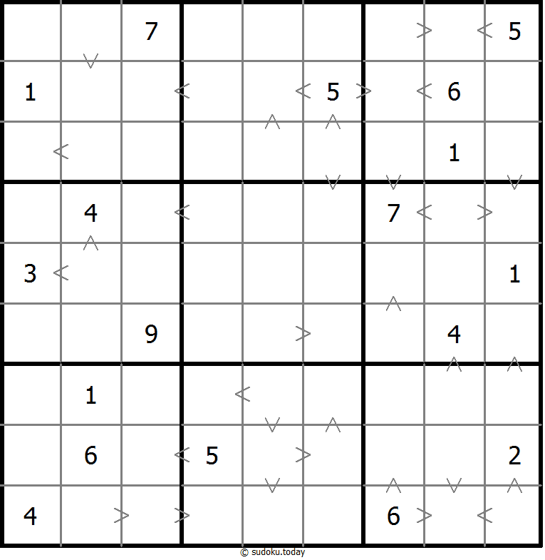 Greater Than Sudoku Dia 01 de noviembre de 2025