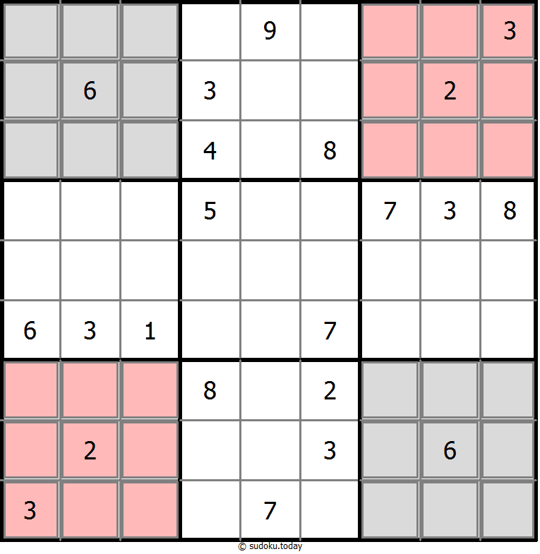Sudoku espejo ejemplo de puzzle