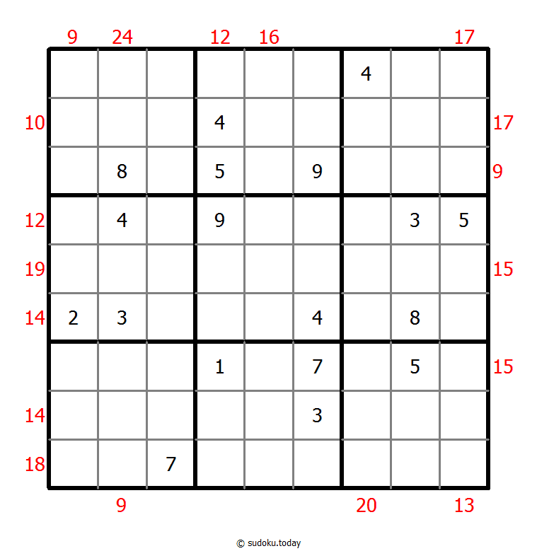 Sudoku suma de borde