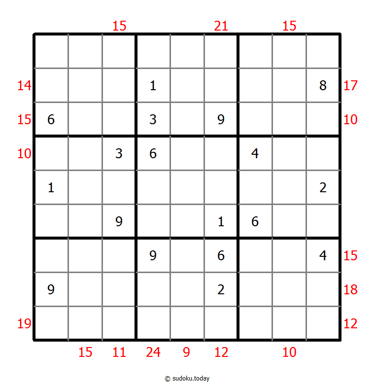 Sudoku suma de borde