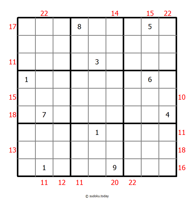 Sum Frame Sudoku Dia 05 de noviembre de 2025