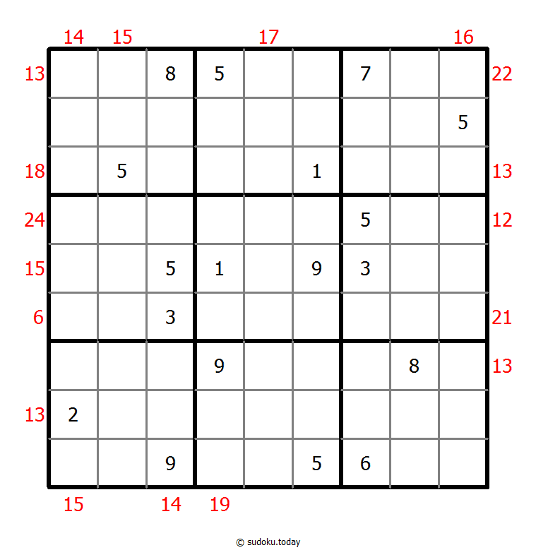 Sudoku suma de borde