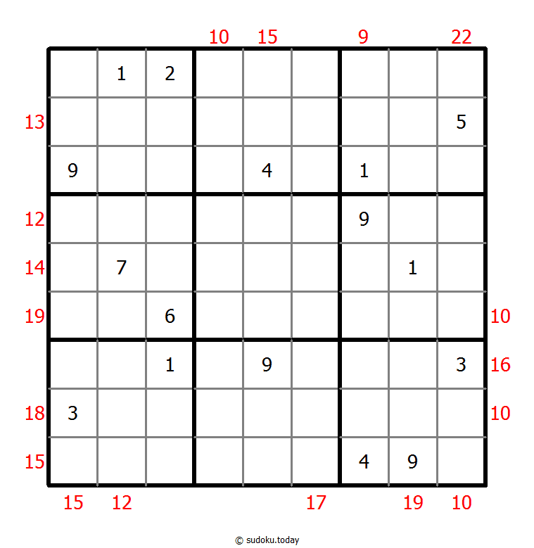 Sudoku suma de borde