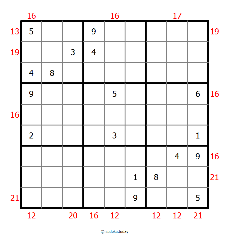 Sudoku suma de borde