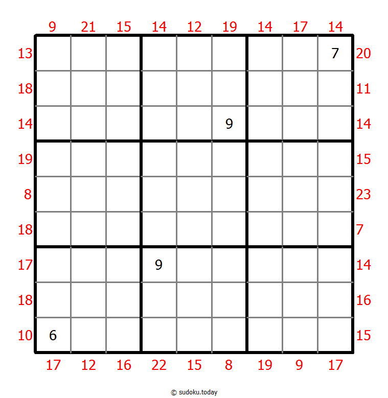 Sum Frame Sudoku Dia 15 de diciembre de 2025
